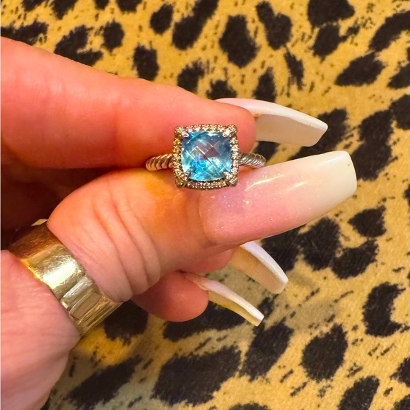 David Yurman Blue Topaz ring - Picture 2 of 3